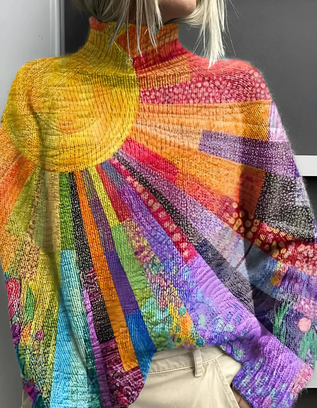SOL™ | Suéter Colorido De Cuello Alto