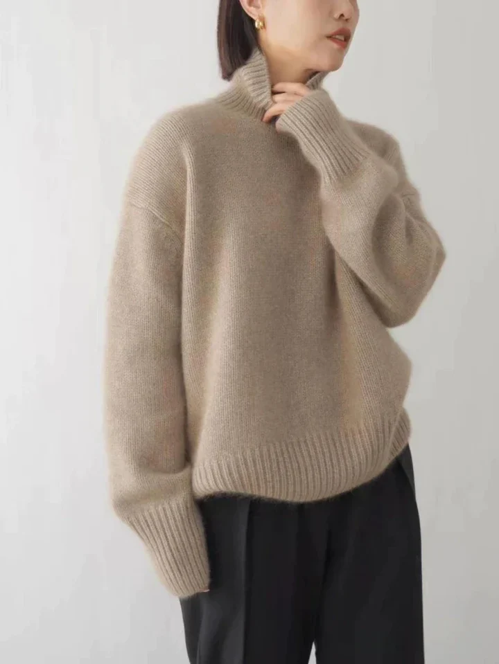 LAURA™ | Suéter De Algodón Con Cuello Alto