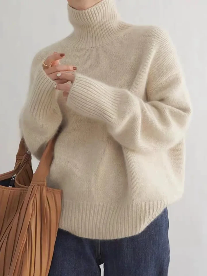 LAURA™ | Suéter De Algodón Con Cuello Alto