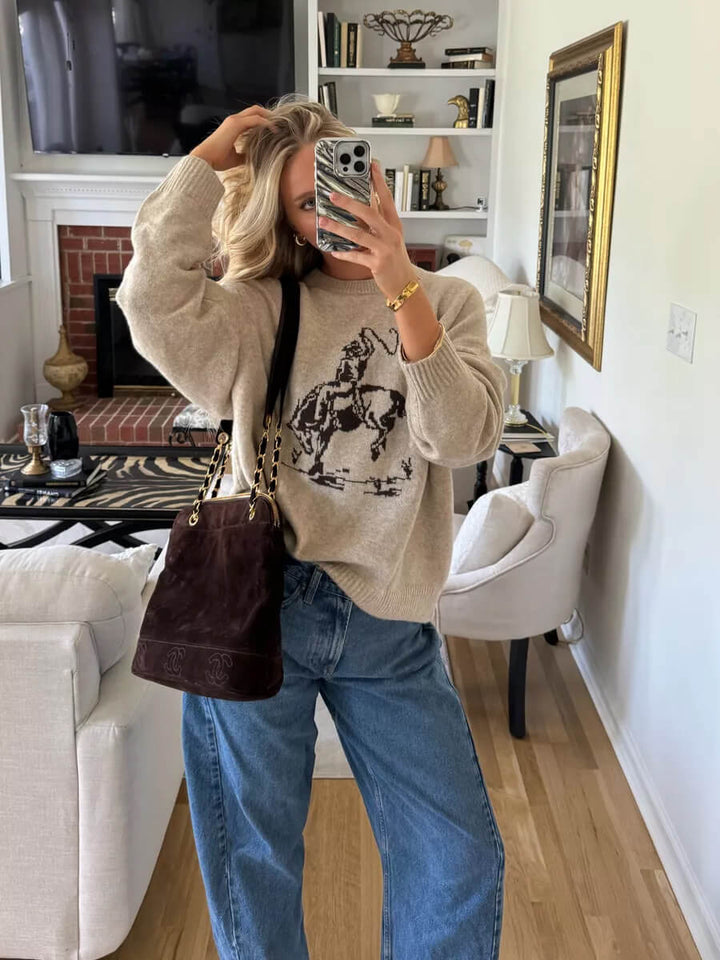 GLORIA™ | Suéter Con Diseño Cowboy